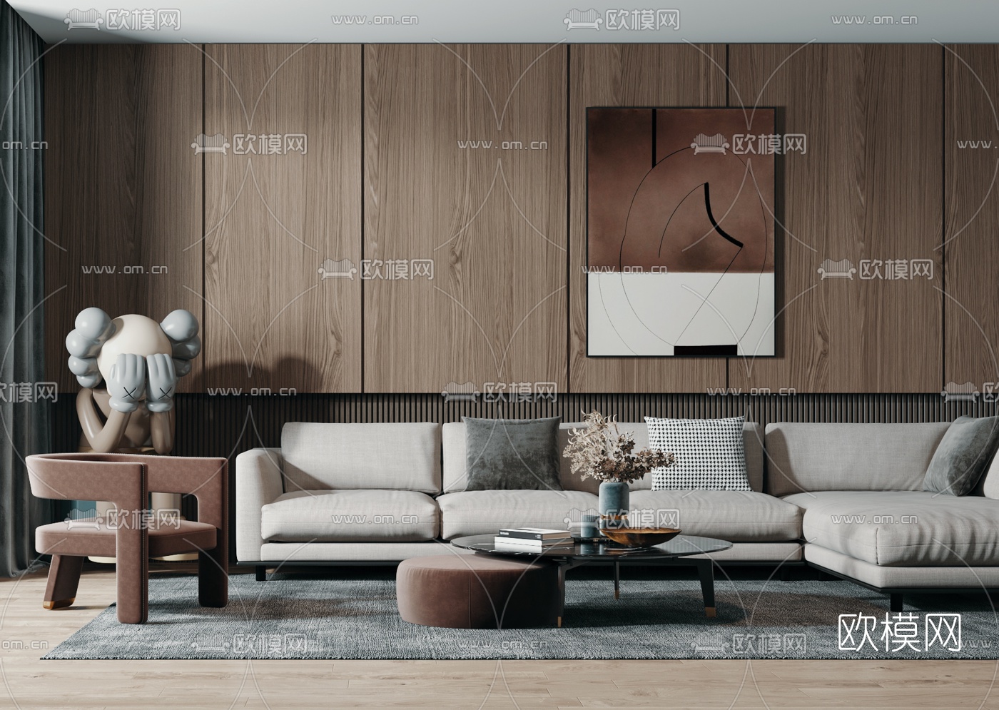 现代组合沙发3d模型