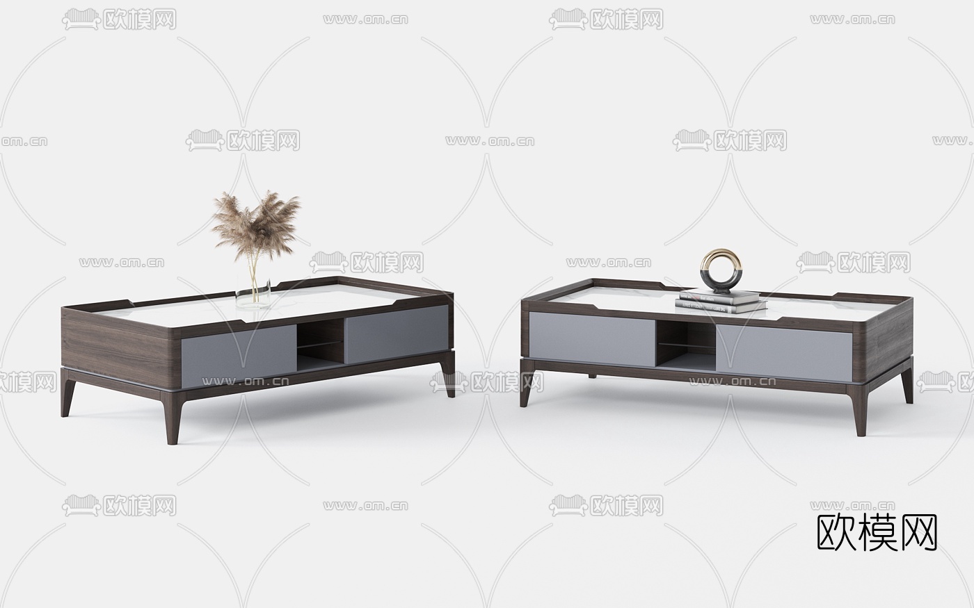 现代时尚方形茶几3d模型