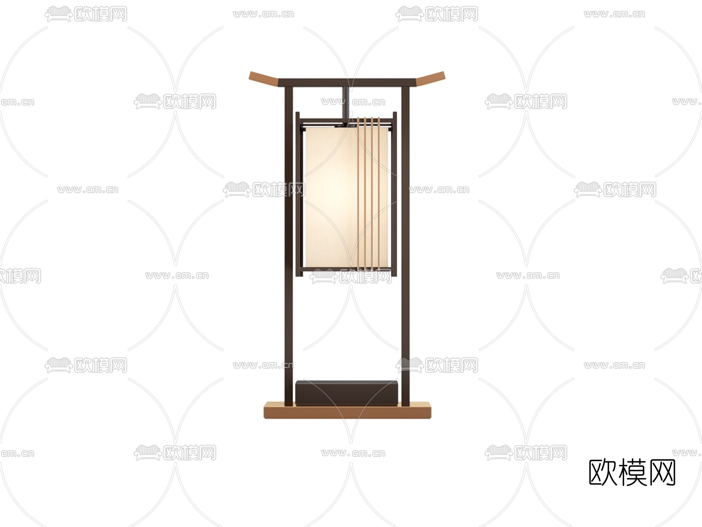 新中式壁灯台灯3d模型