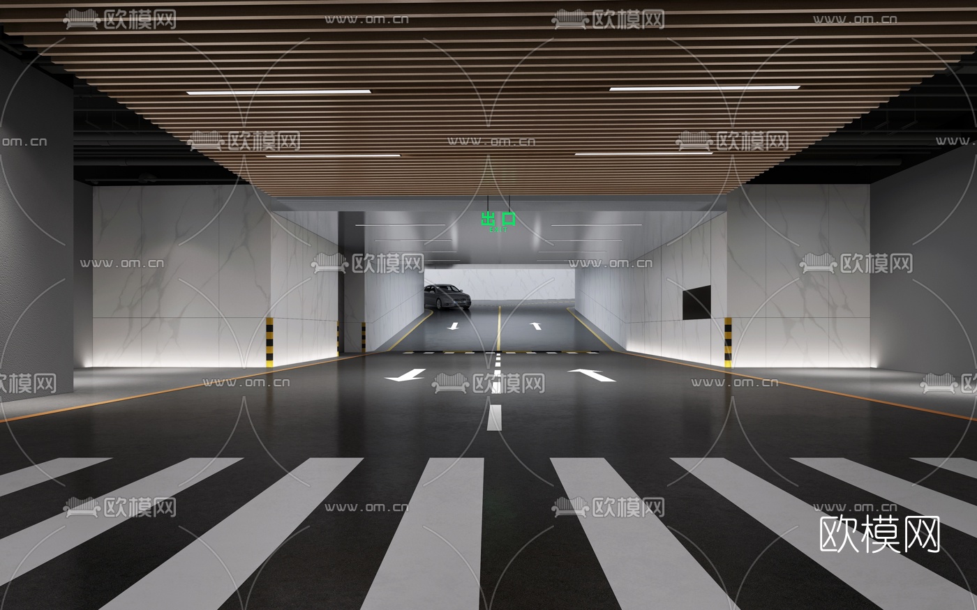 现代地下停车场3d模型