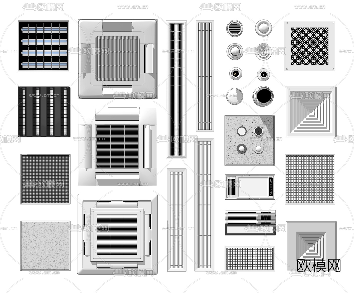 现代中央空调su模型下载