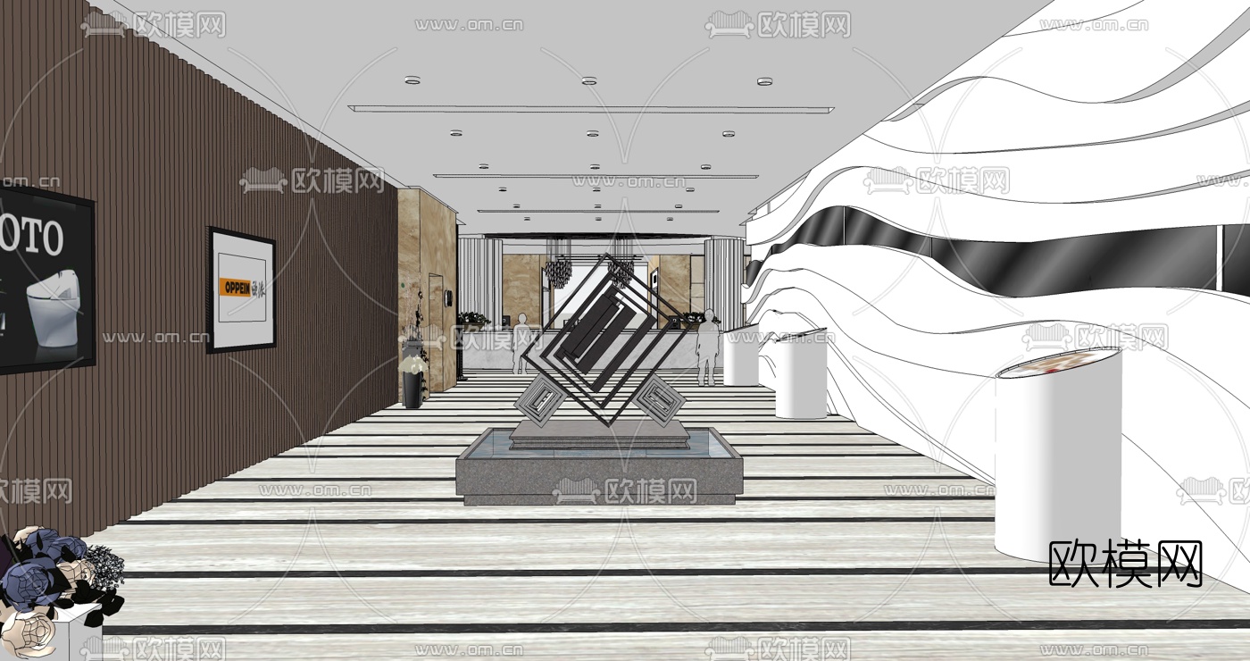 现代家具展厅su模型下载（渲染图5）