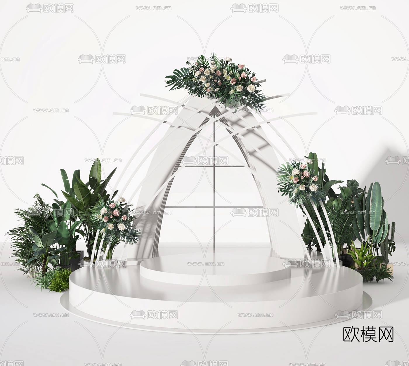 现代绿植园艺小品3d模型