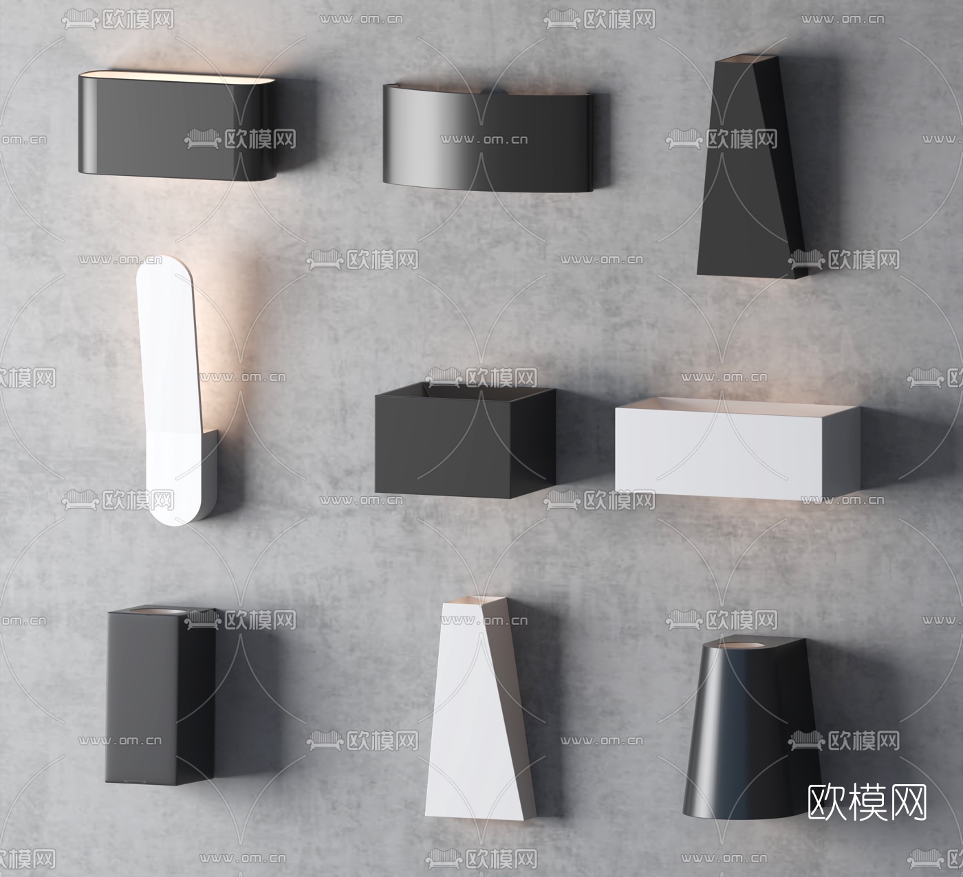 现代简约壁灯su模型下载