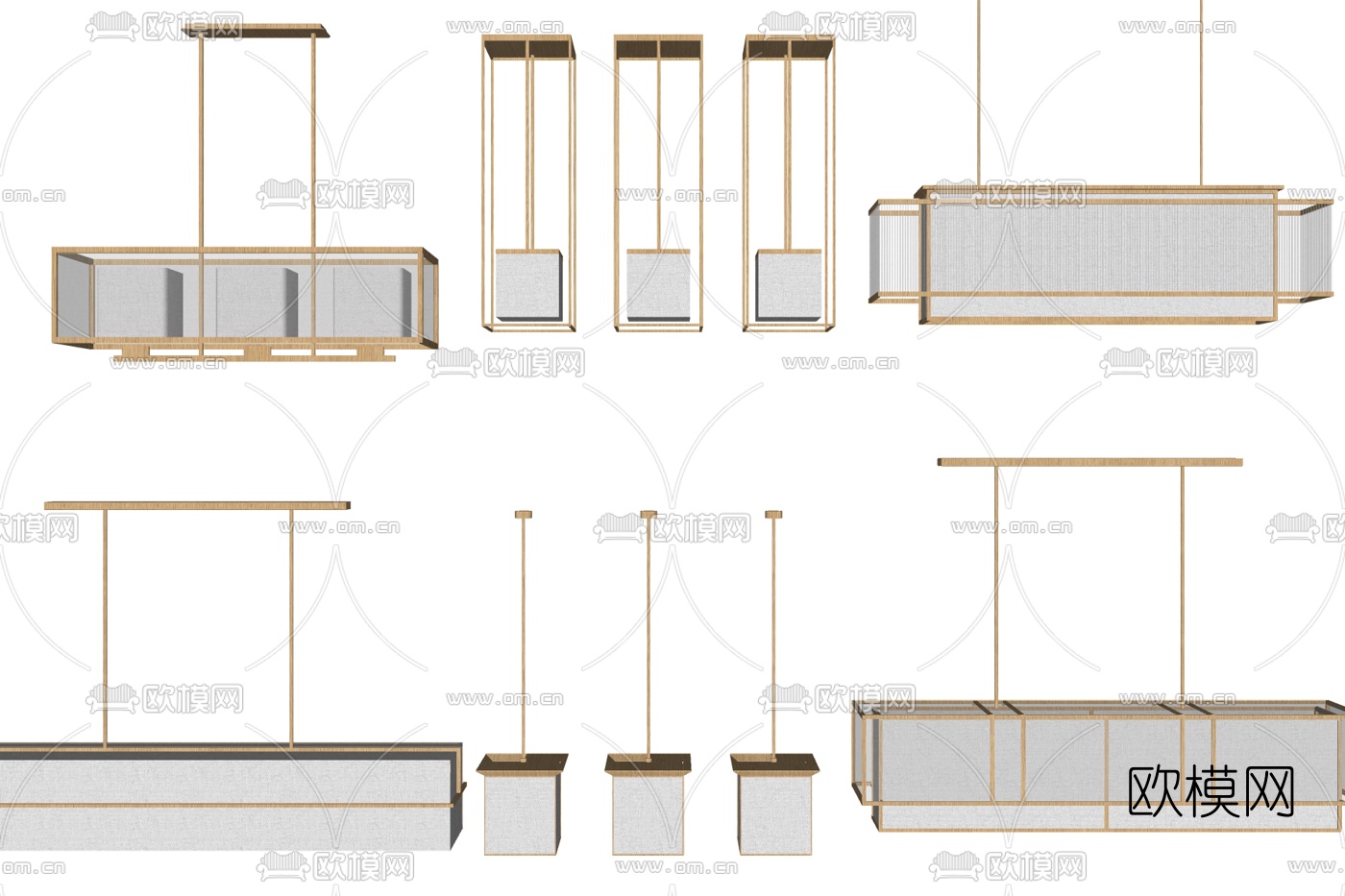 现代吊灯su模型下载