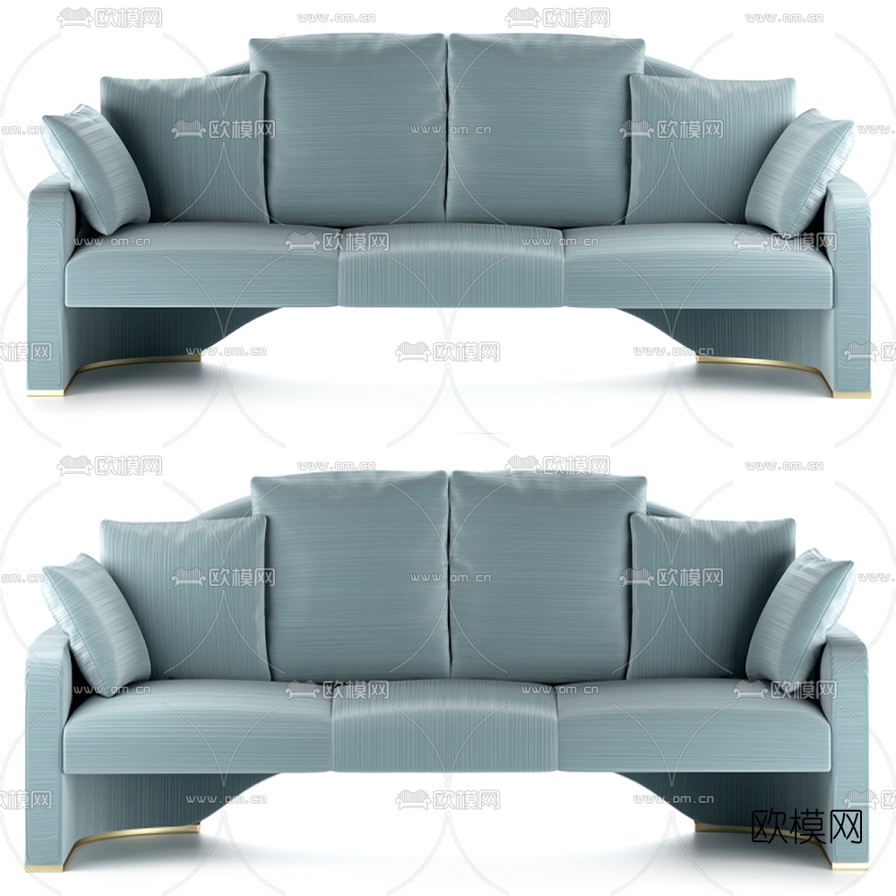北欧布艺多人沙发3d模型下载