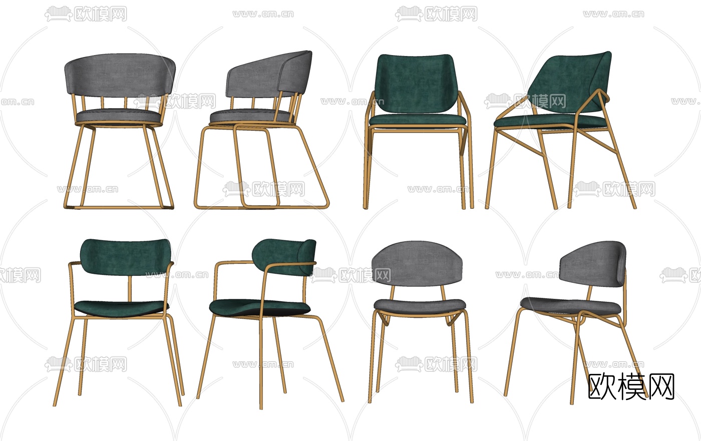 现代轻奢单椅su模型下载