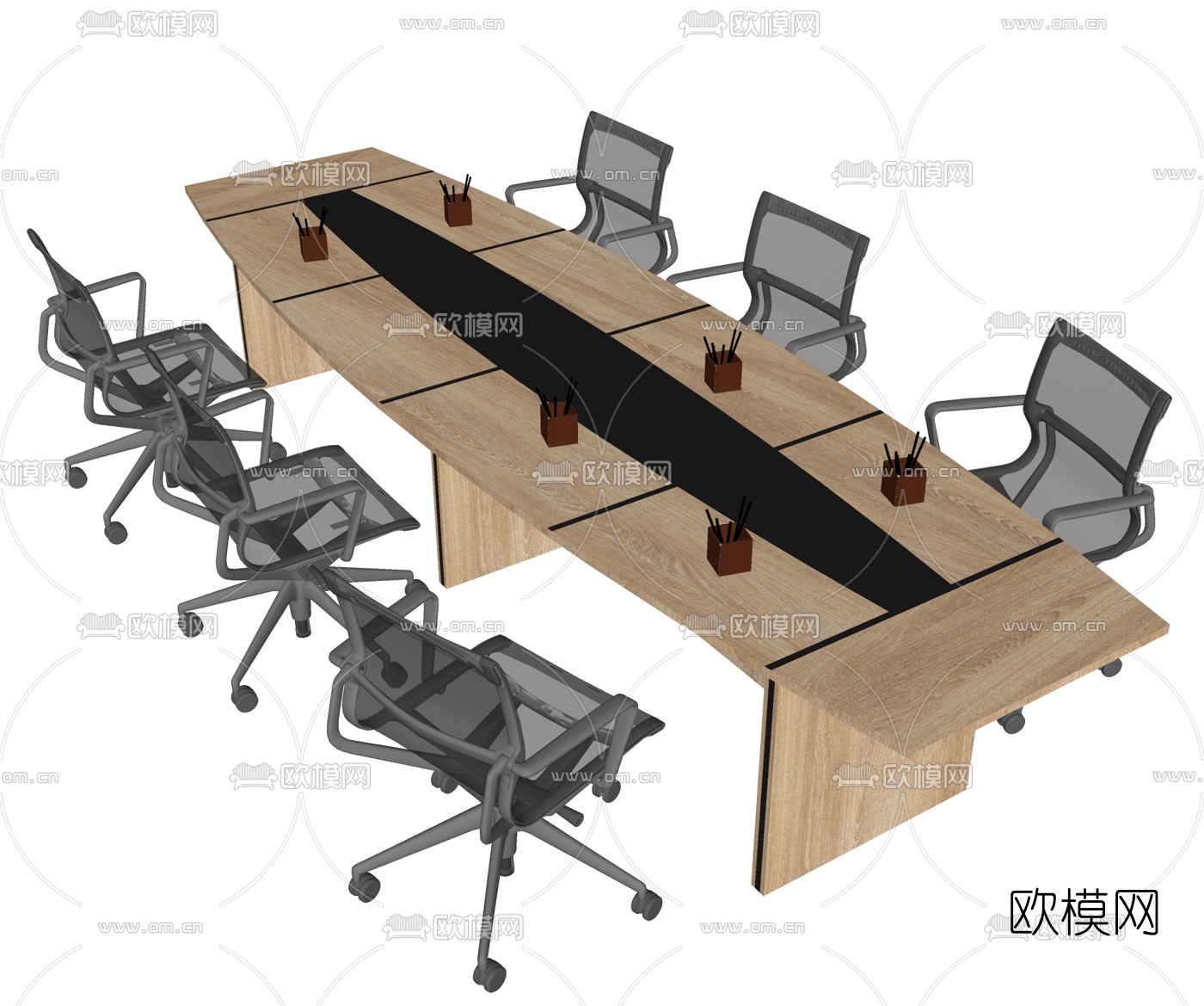 现代卡座办公桌椅su模型下载