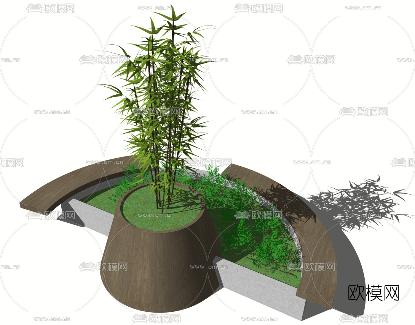 现代树池su模型下载（渲染图4）