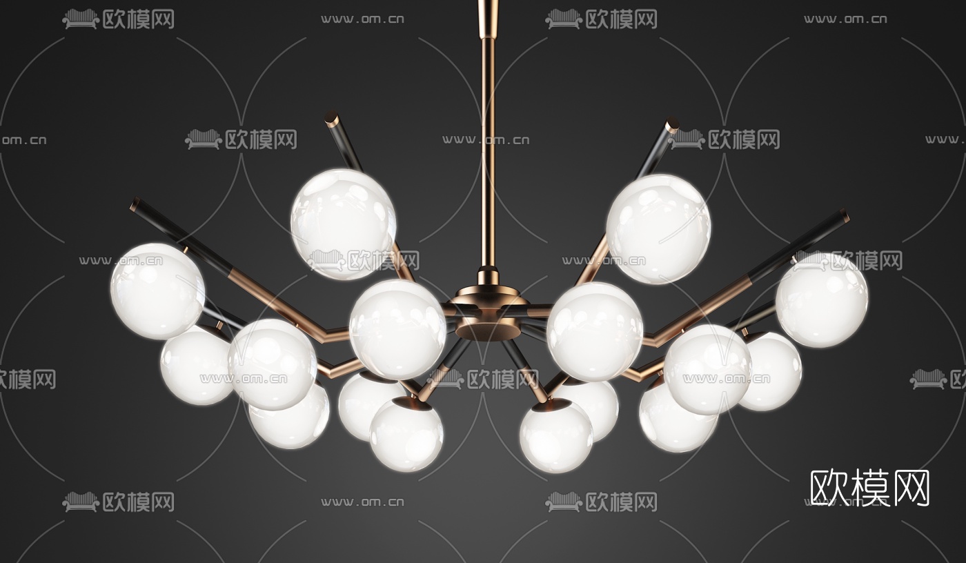 简欧金属吊灯3d模型