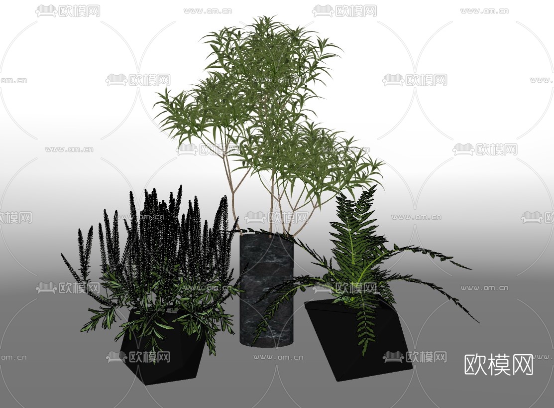 现代绿植盆栽su模型