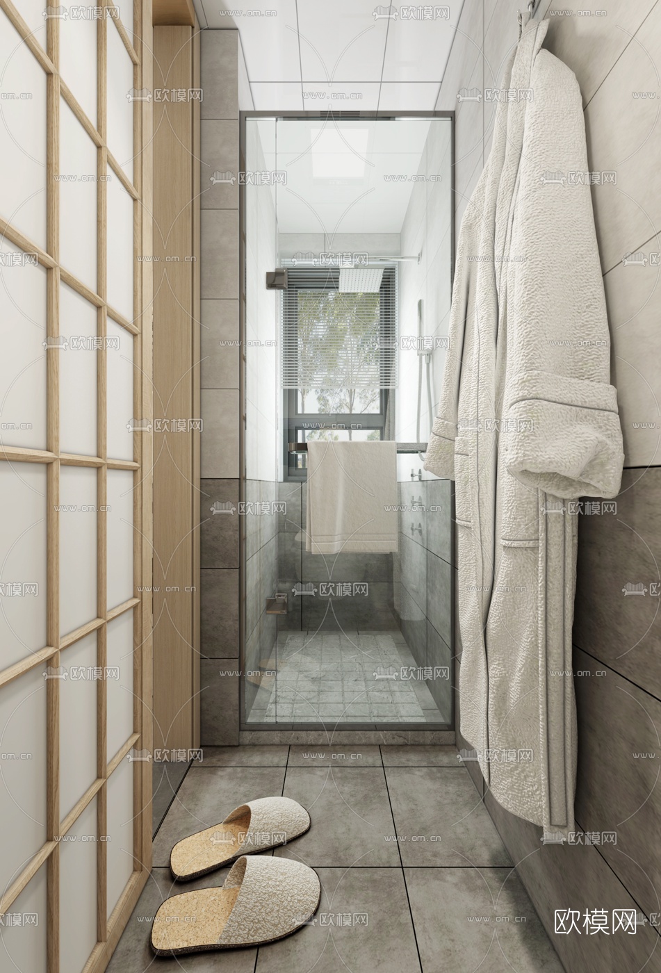 日式卫生间浴室3d模型下载（渲染图3）