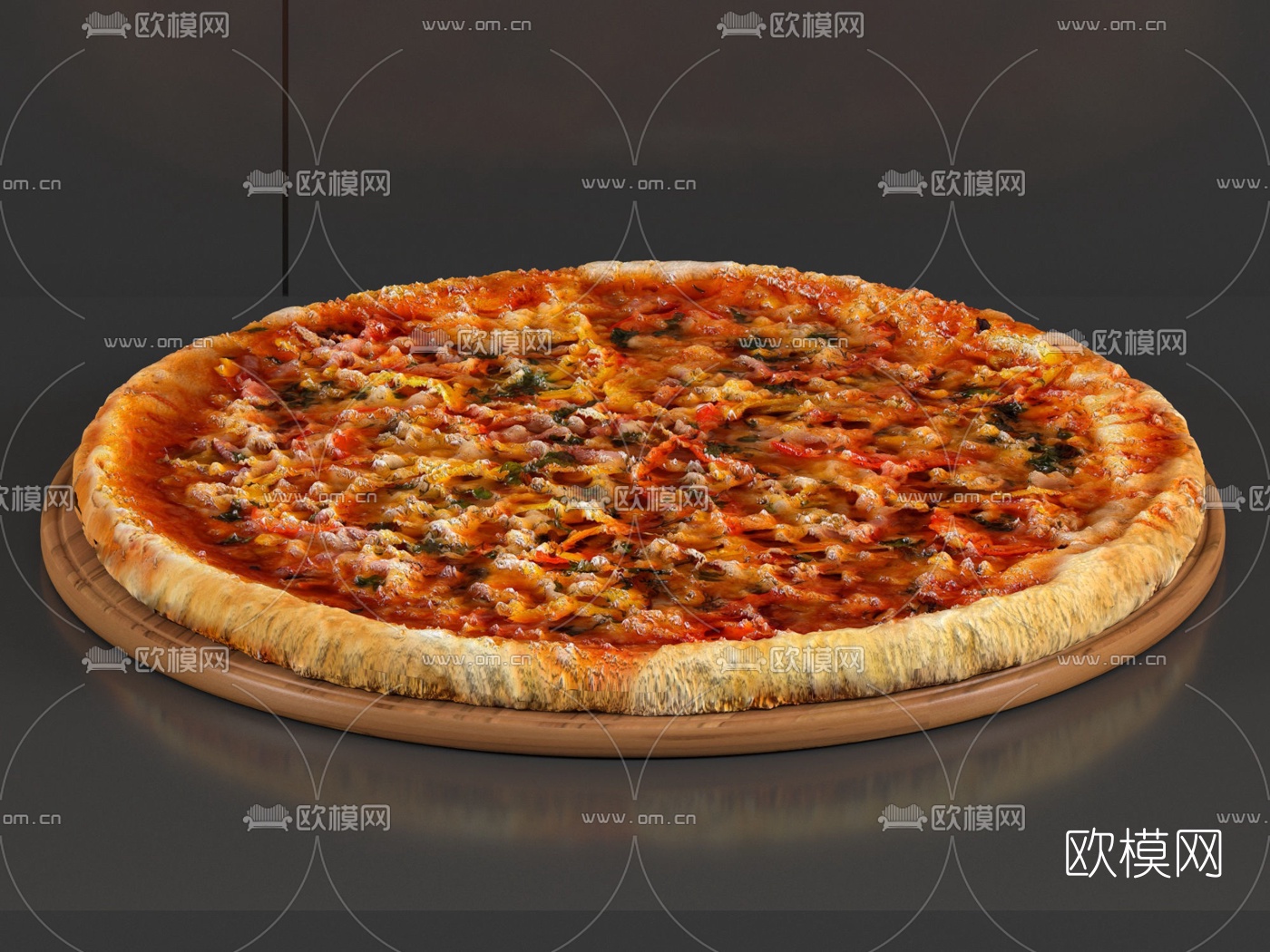 现代披萨食品3d模型