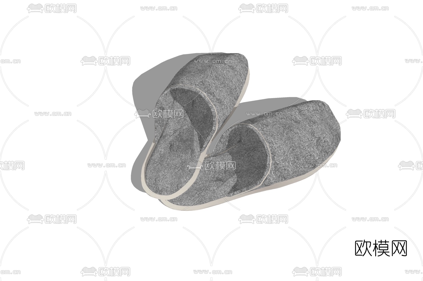 现代布艺拖鞋免费su模型下载