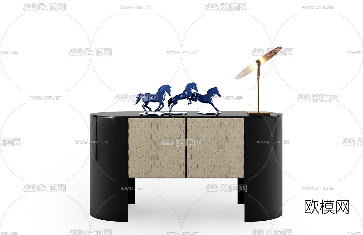 现代床头柜端景台3d模型
