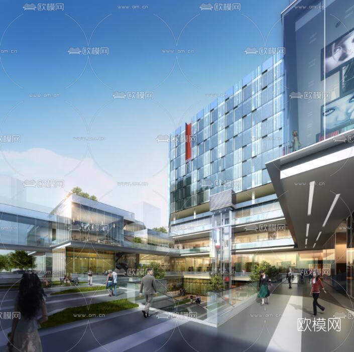 现代办公楼外观su模型