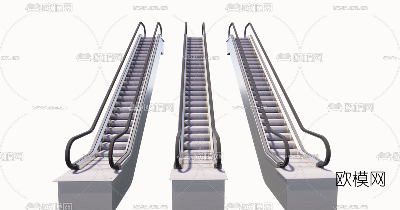 电梯商场扶手电梯su模型下载（渲染图1）