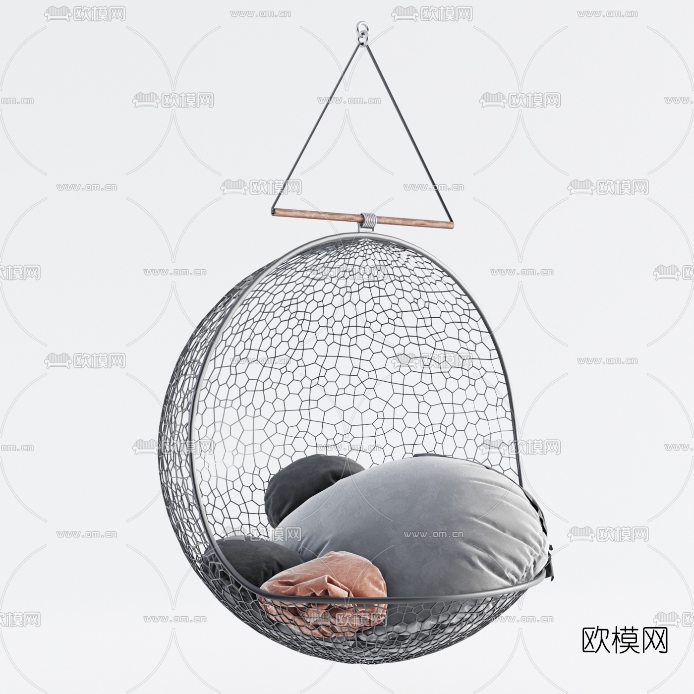 现代铁艺吊椅3d模型