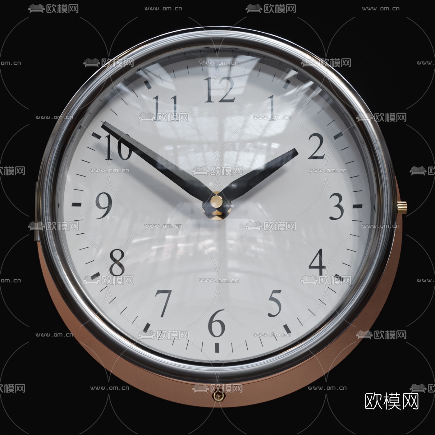 工业风金属挂钟3d模型