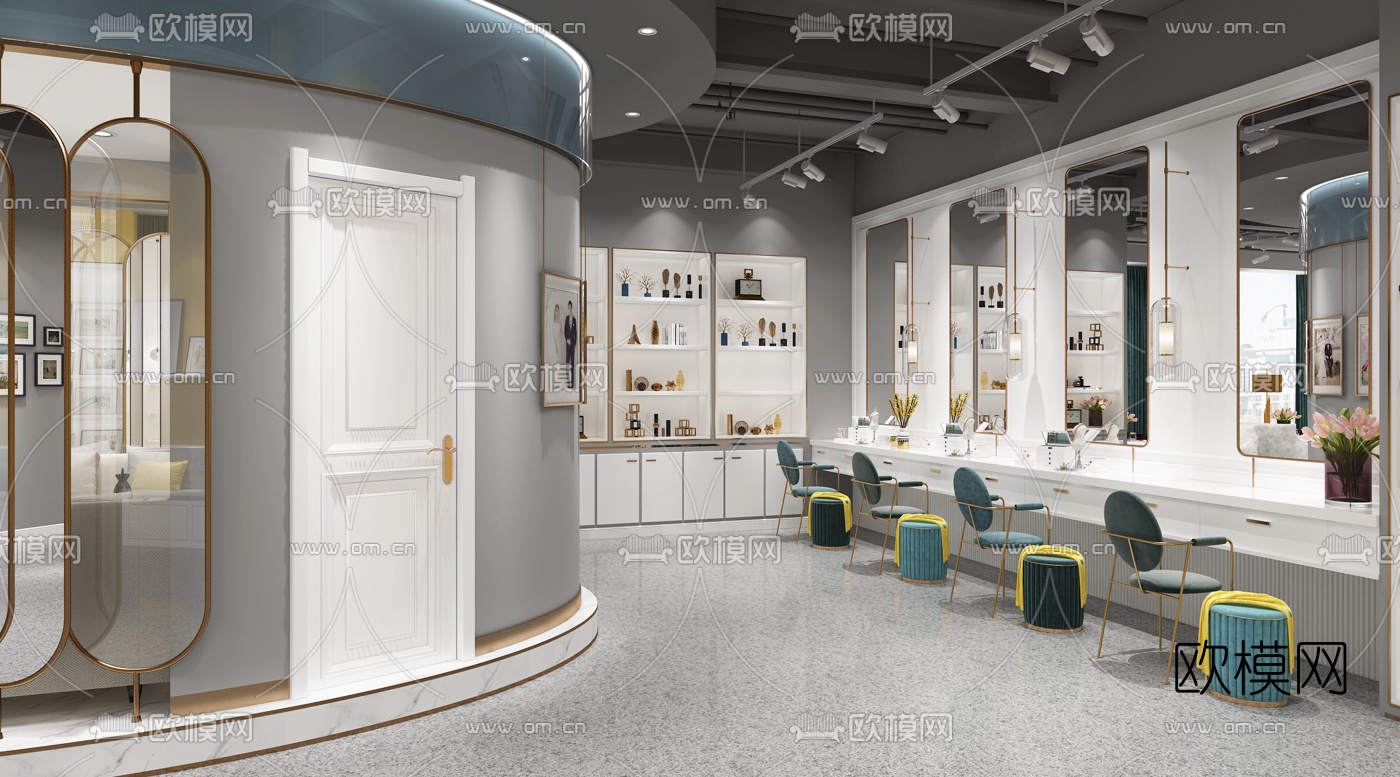 现代婚纱摄影店3d模型