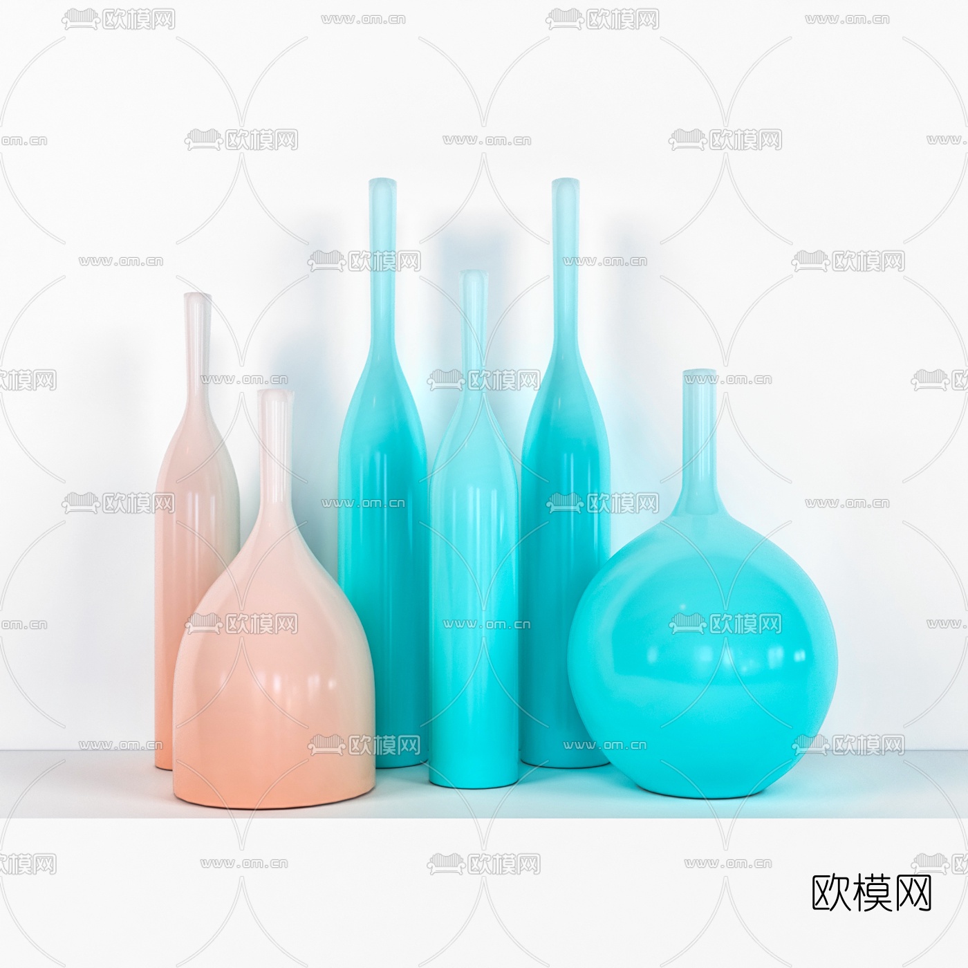 北欧玻璃花瓶器皿3d模型