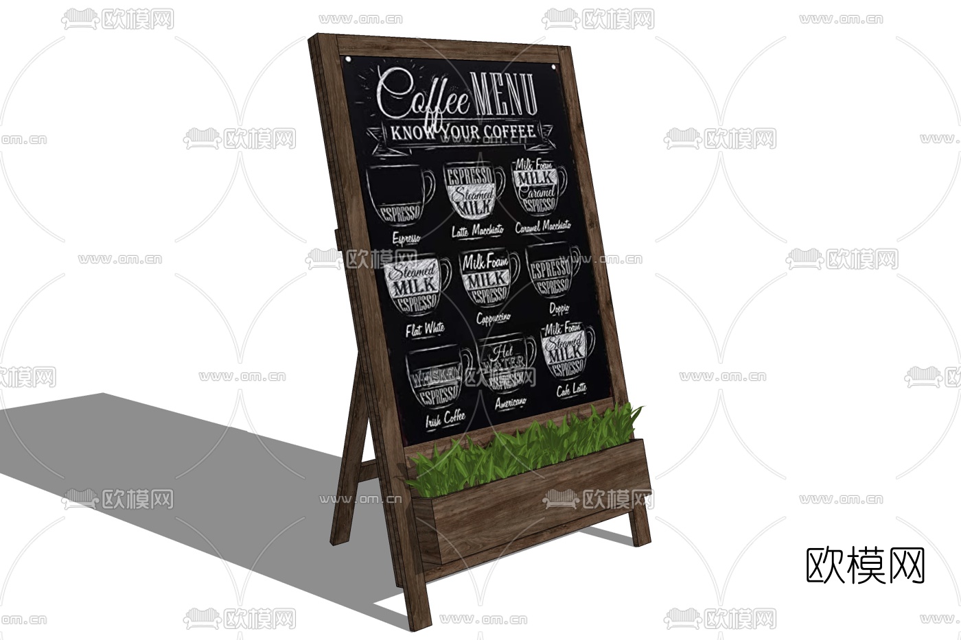 现代落地式广告牌免费su模型下载