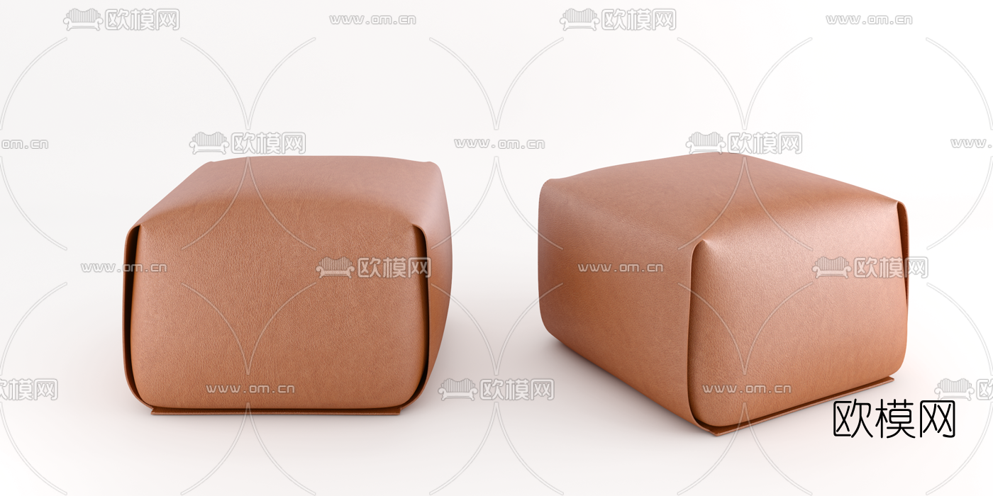 现代软包矮凳3d模型