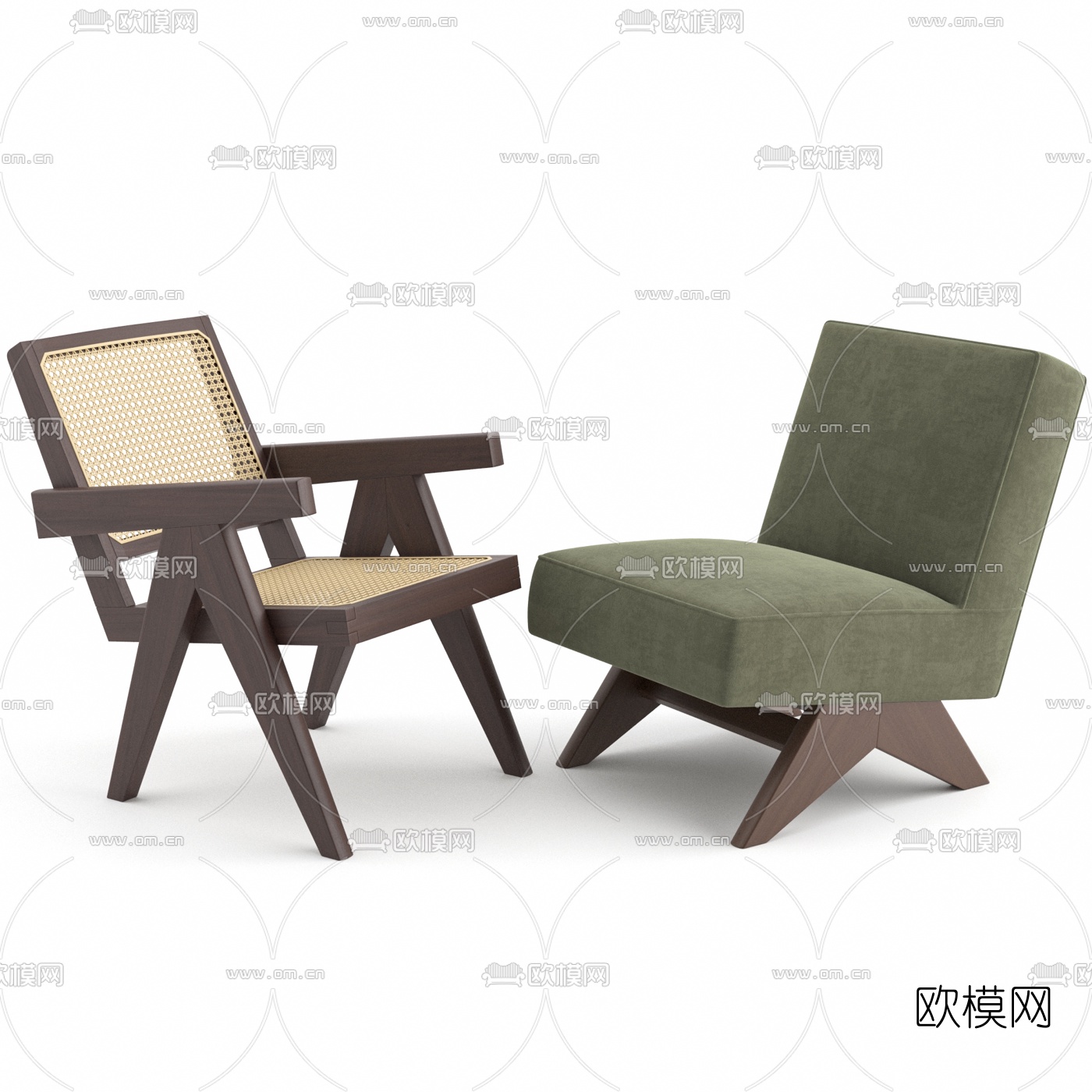 现代靠背休闲椅3d模型