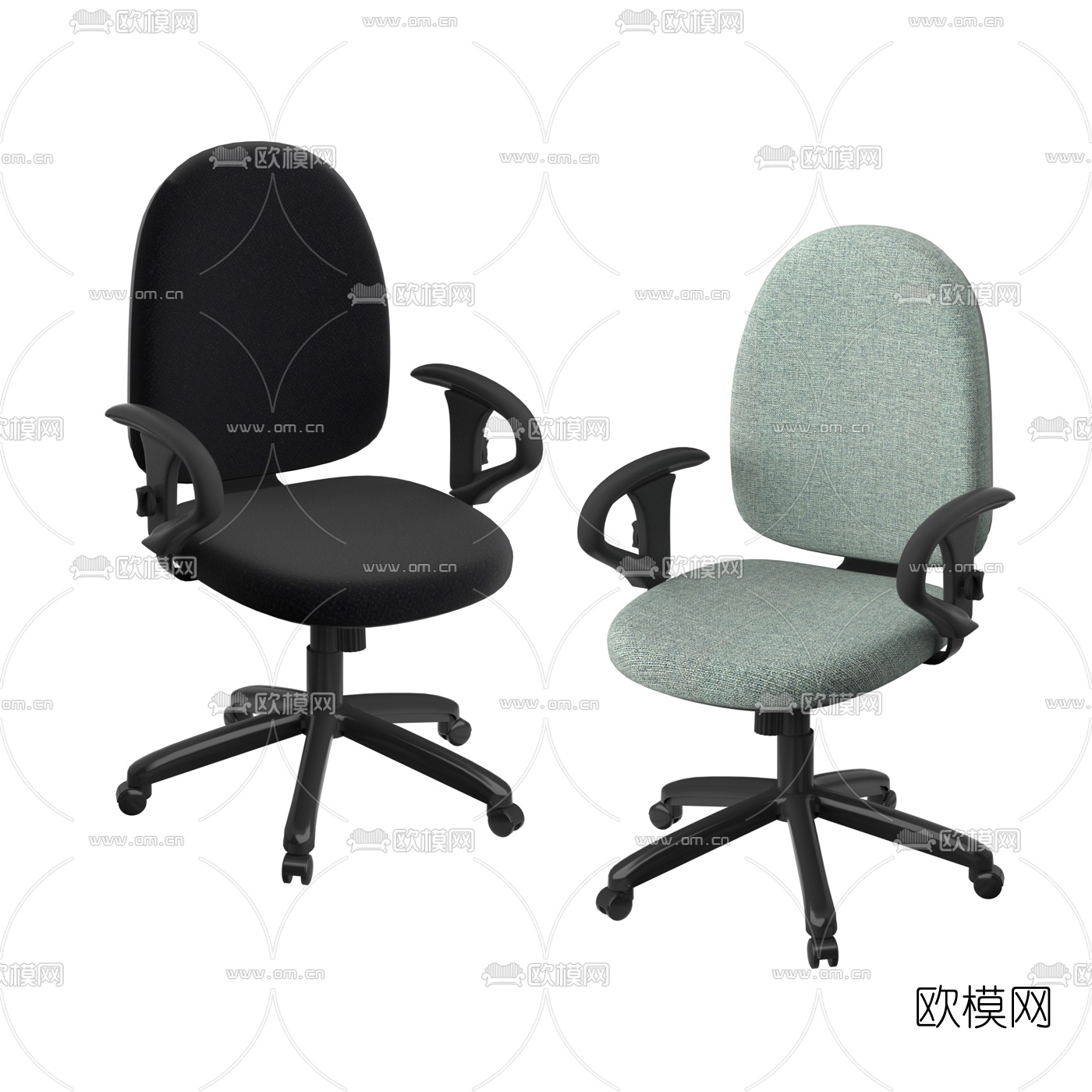 现代布艺办公椅3d模型