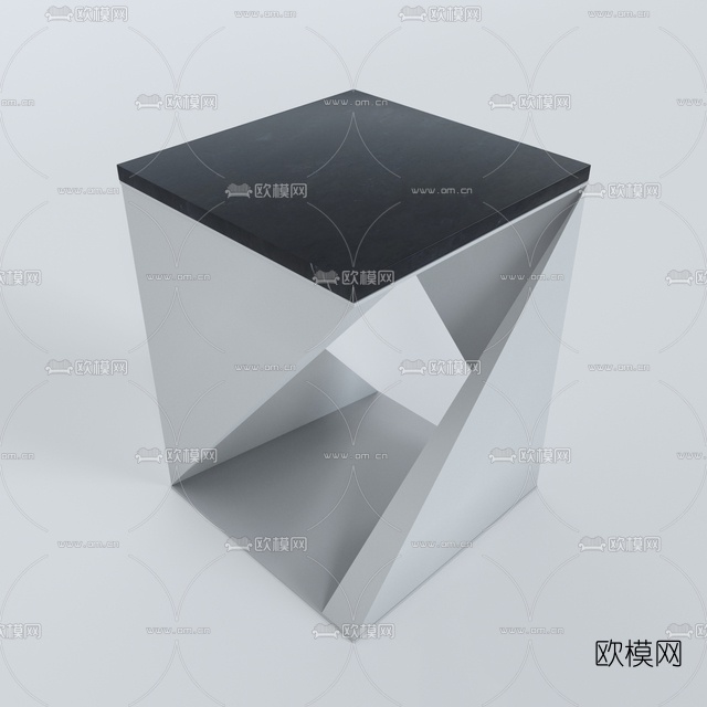 现代实木角几免费3d模型下载