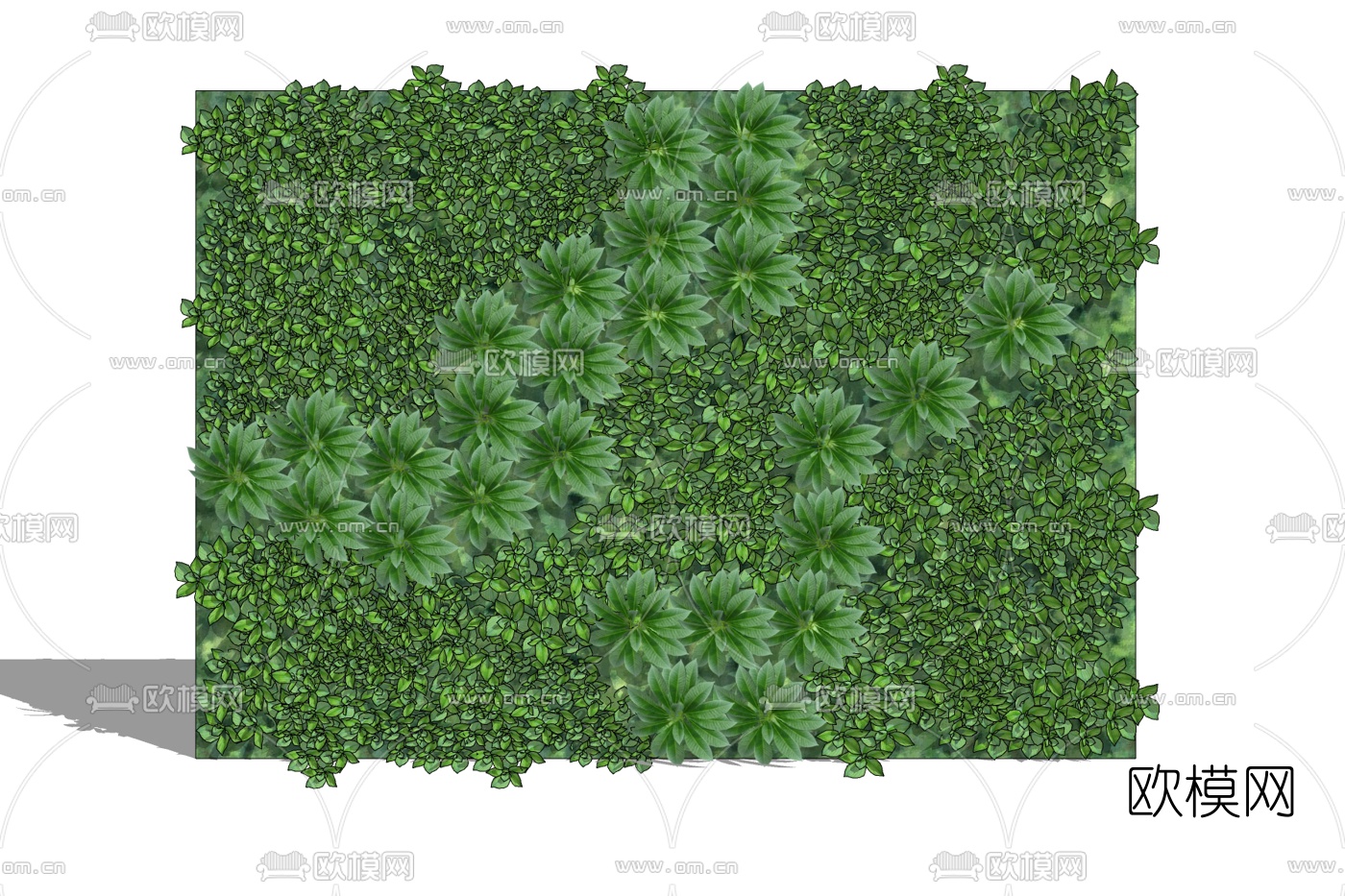 现代植物墙免费su模型下载