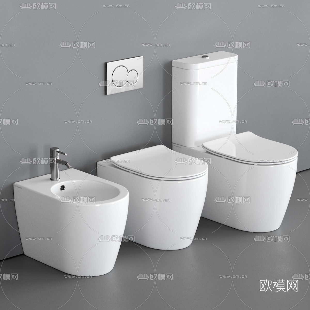 现代座便器马桶3d模型