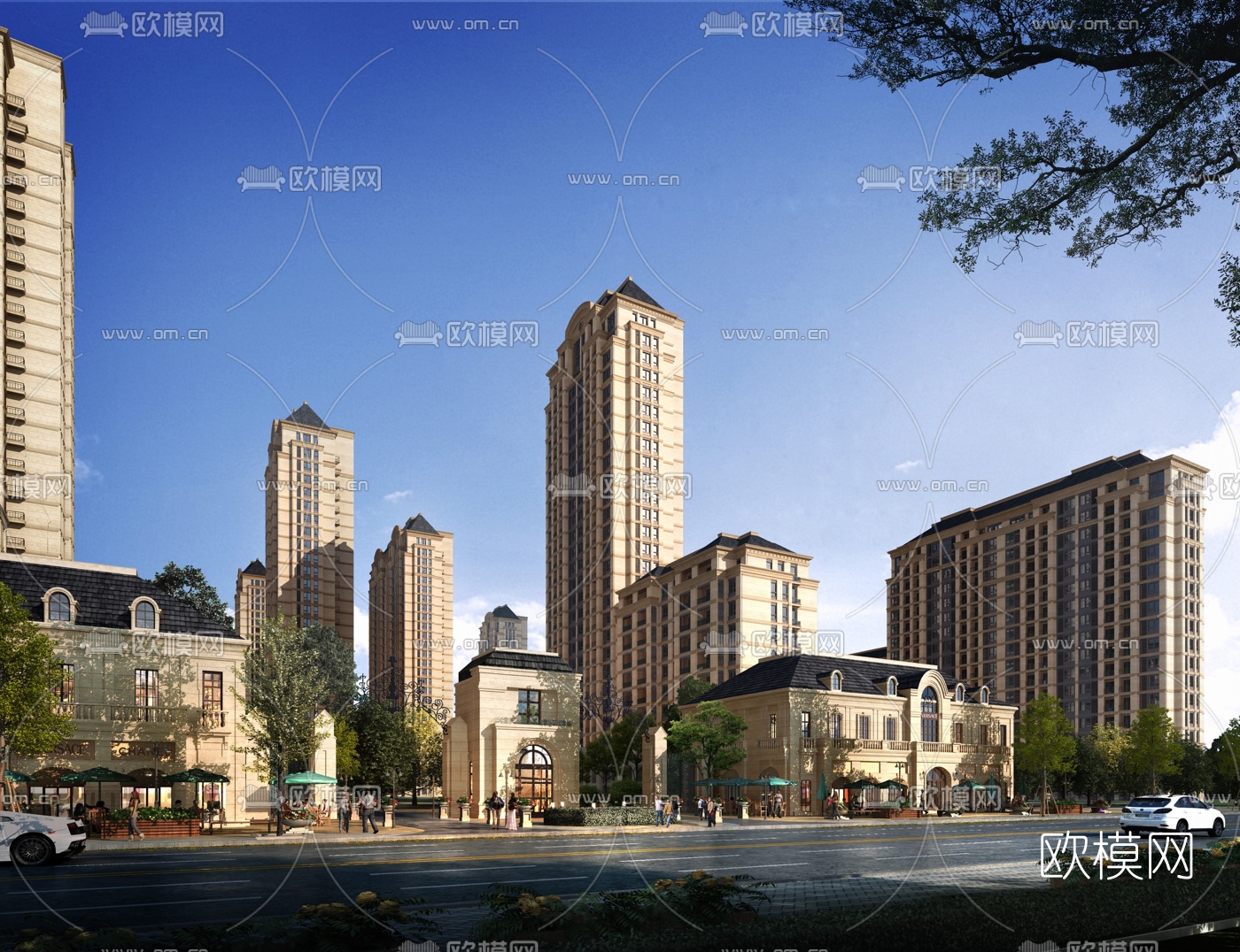 欧式住宅商业街3d模型