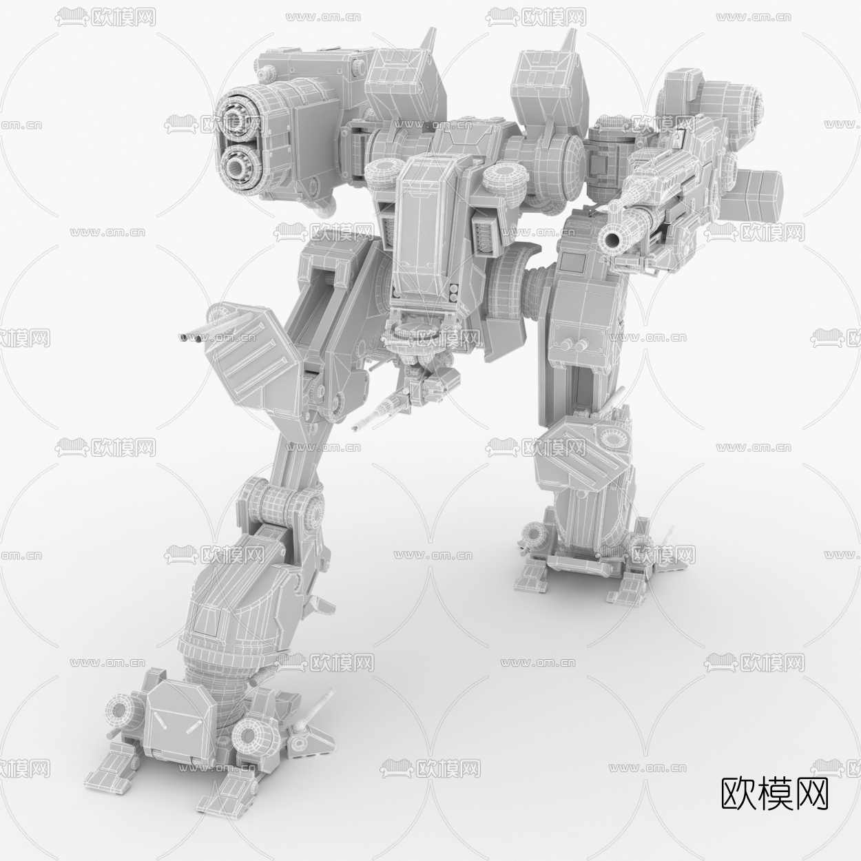 工业风机甲战士3d模型下载（渲染图2）