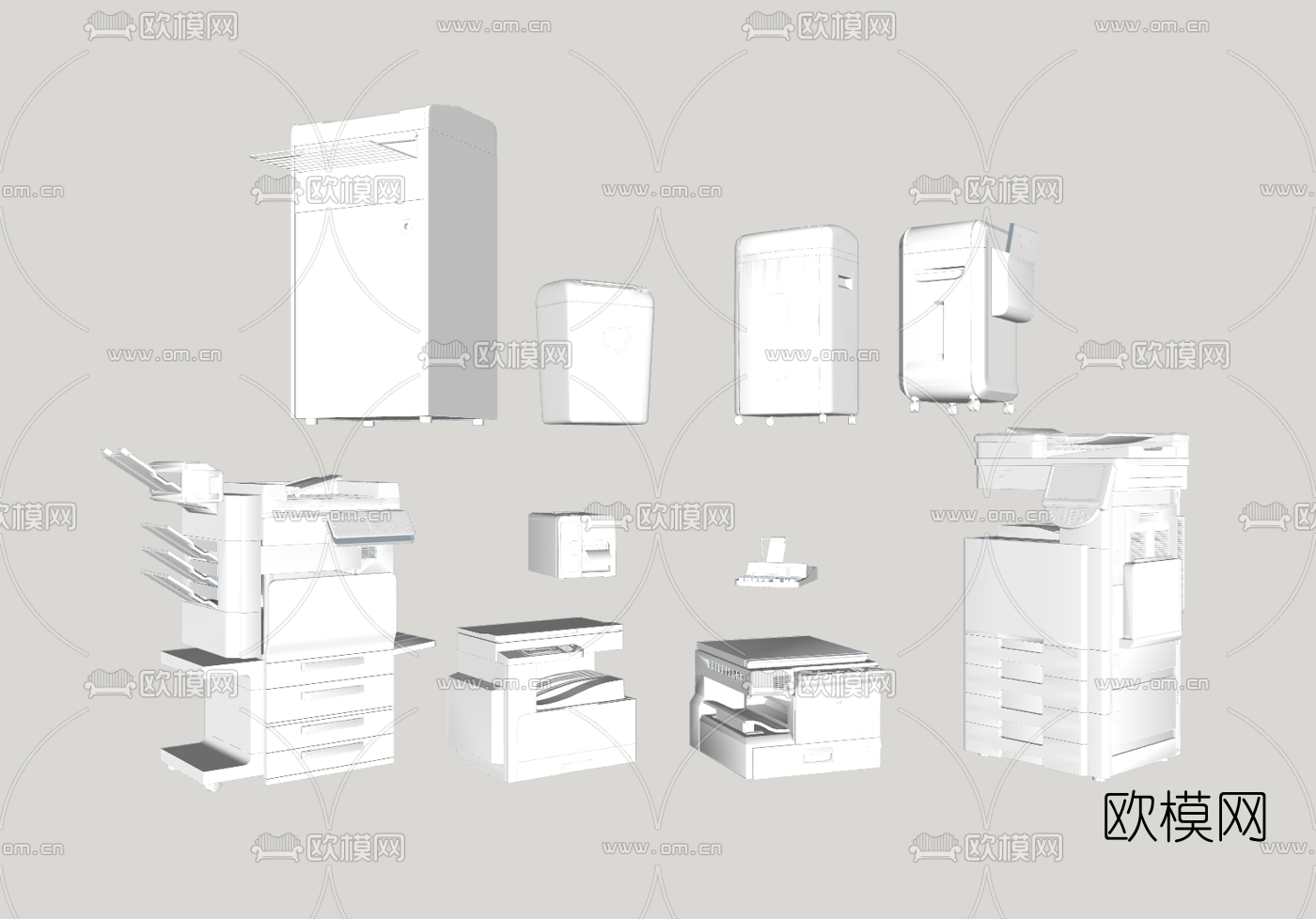 现代办公打印机su模型下载（渲染图3）