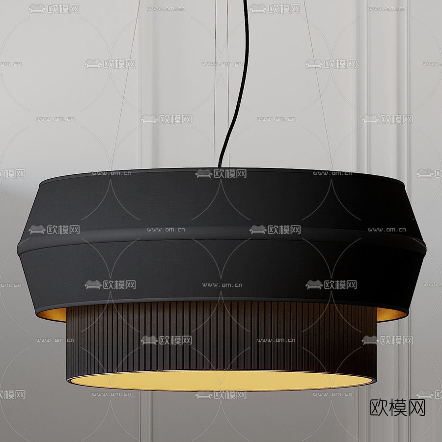 中式灯笼吊灯3d模型下载（渲染图2）