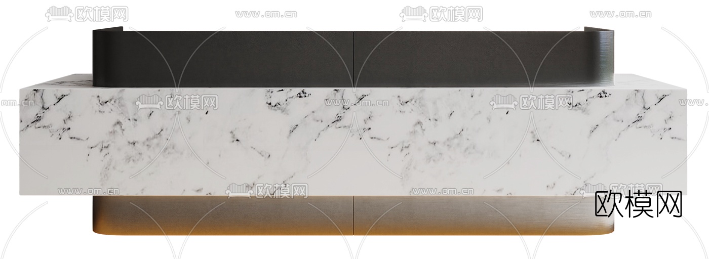 现代大理石接待台3d模型下载（渲染图2）
