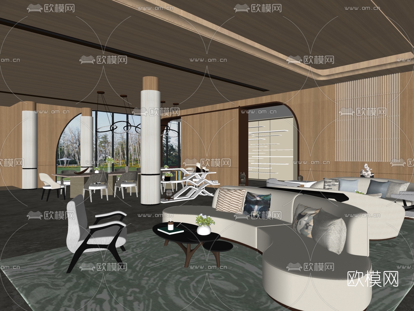 HWCD设计 浙江绿城 · 晓风印月售楼处su模型下载