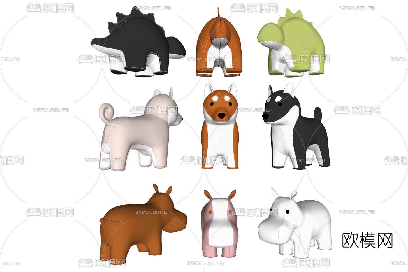 现代布艺玩具su模型下载