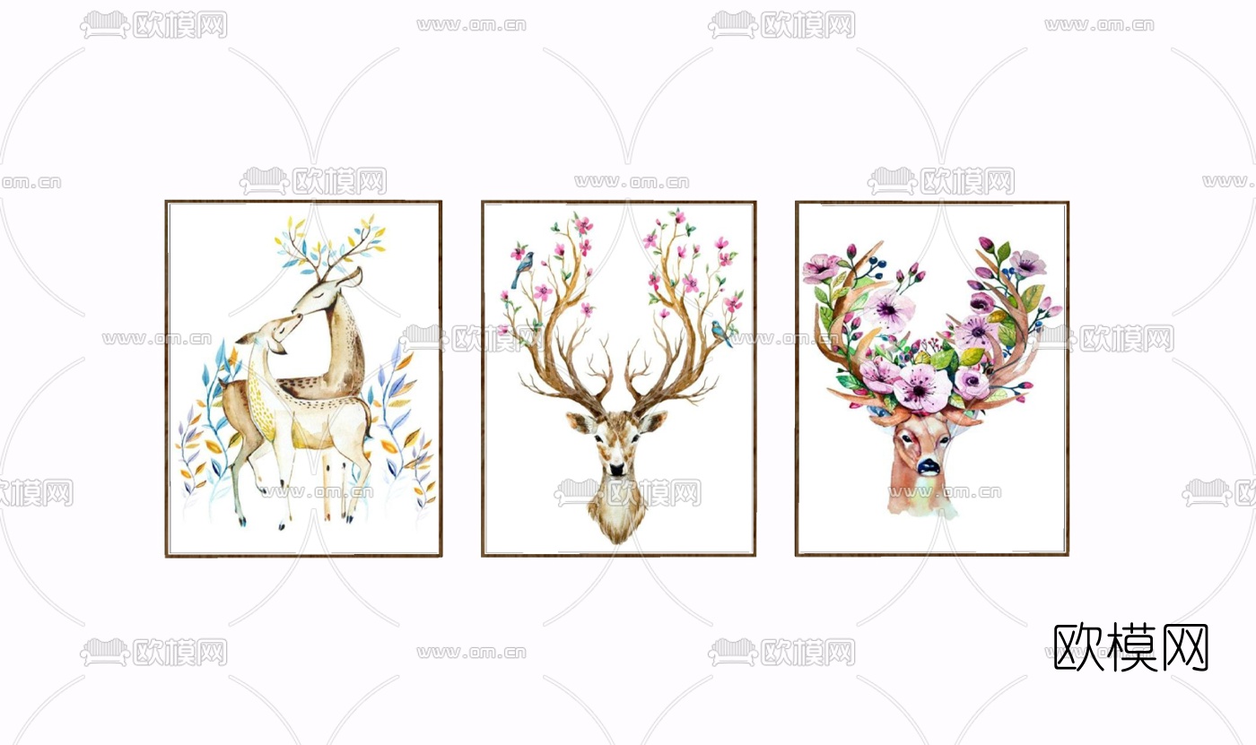 现代装饰画免费su模型下载