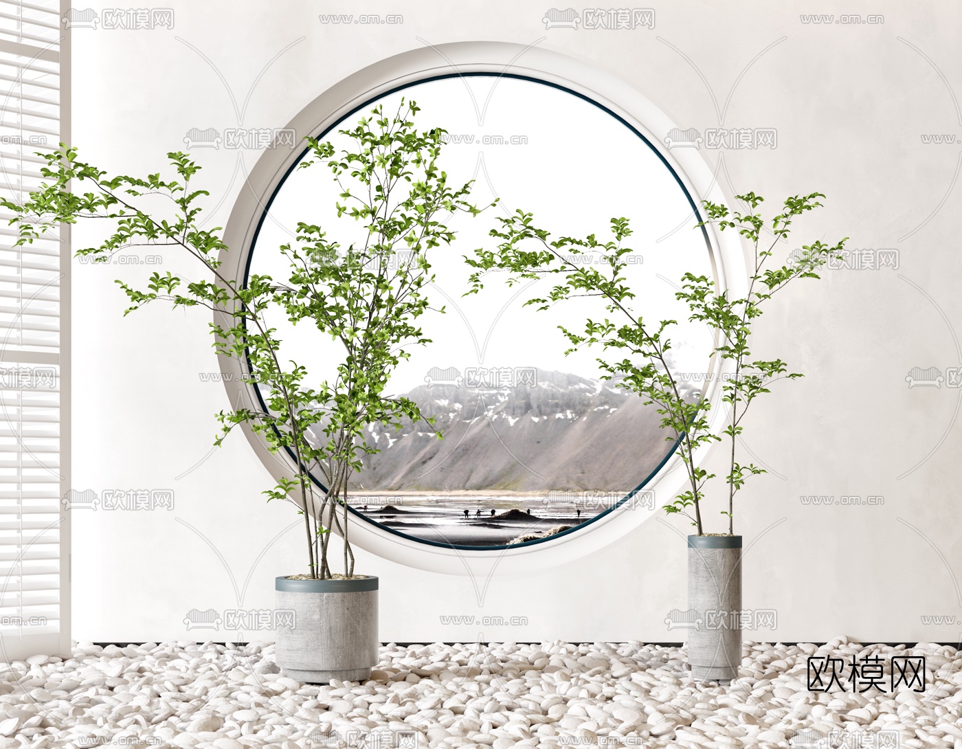 现代绿植盆栽3d模型
