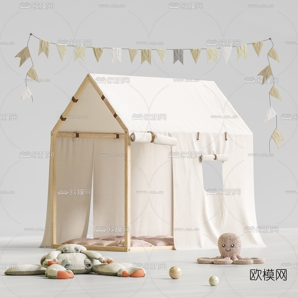 北欧儿童小屋帐篷3d模型下载