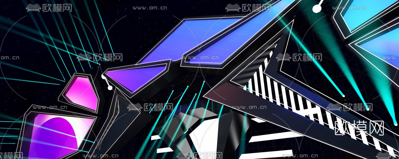 现代音乐演唱会舞台免费3d模型下载（渲染图3）