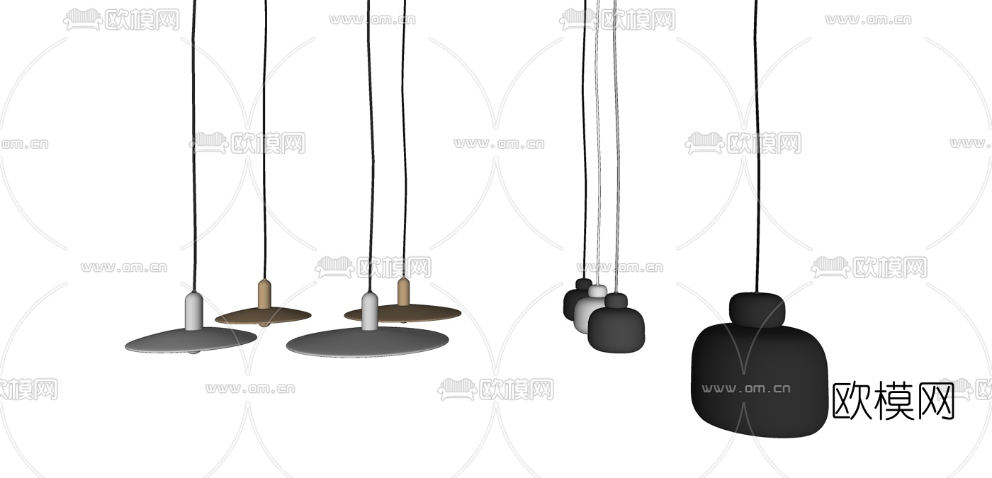北欧时尚吊灯su模型下载