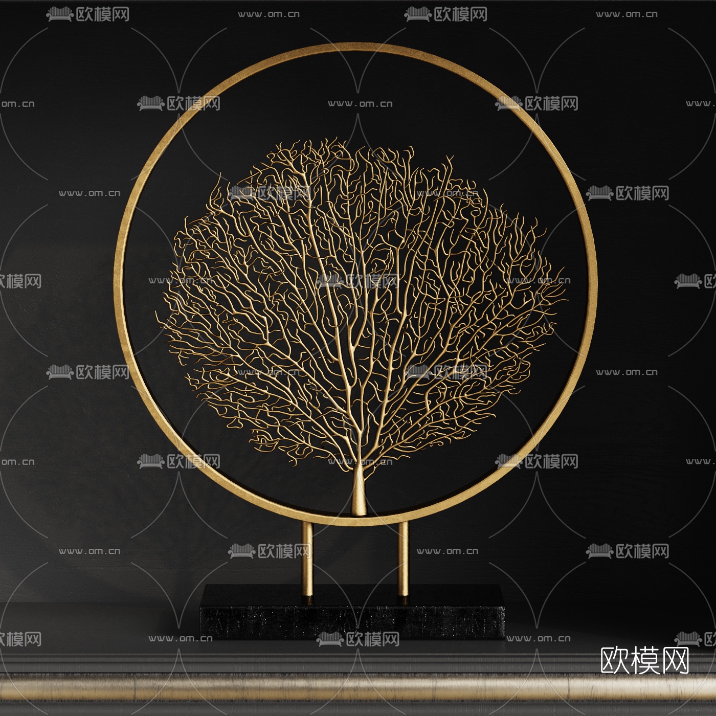 现代杉树装饰摆件3d模型