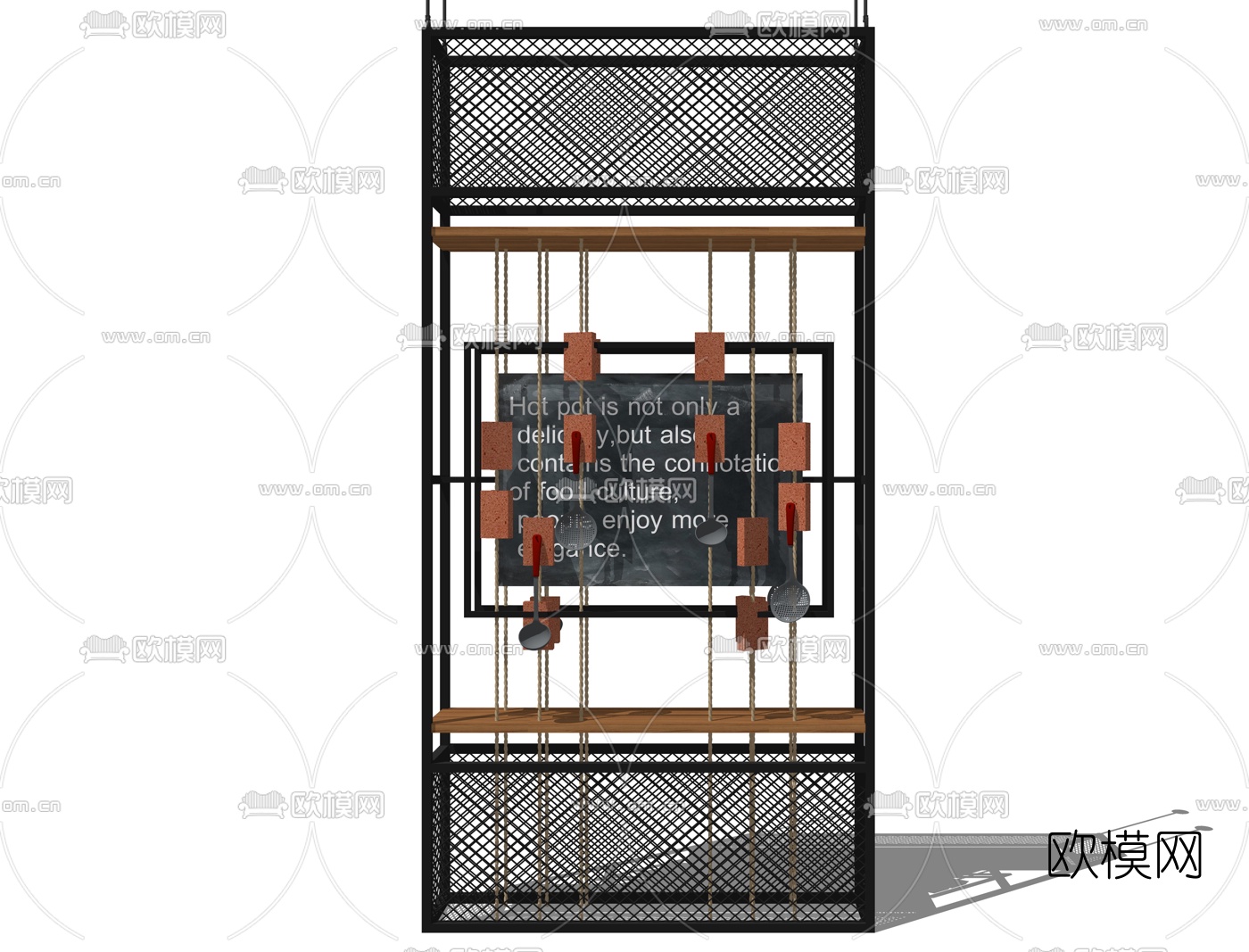 工业风铁艺装饰架su模型下载