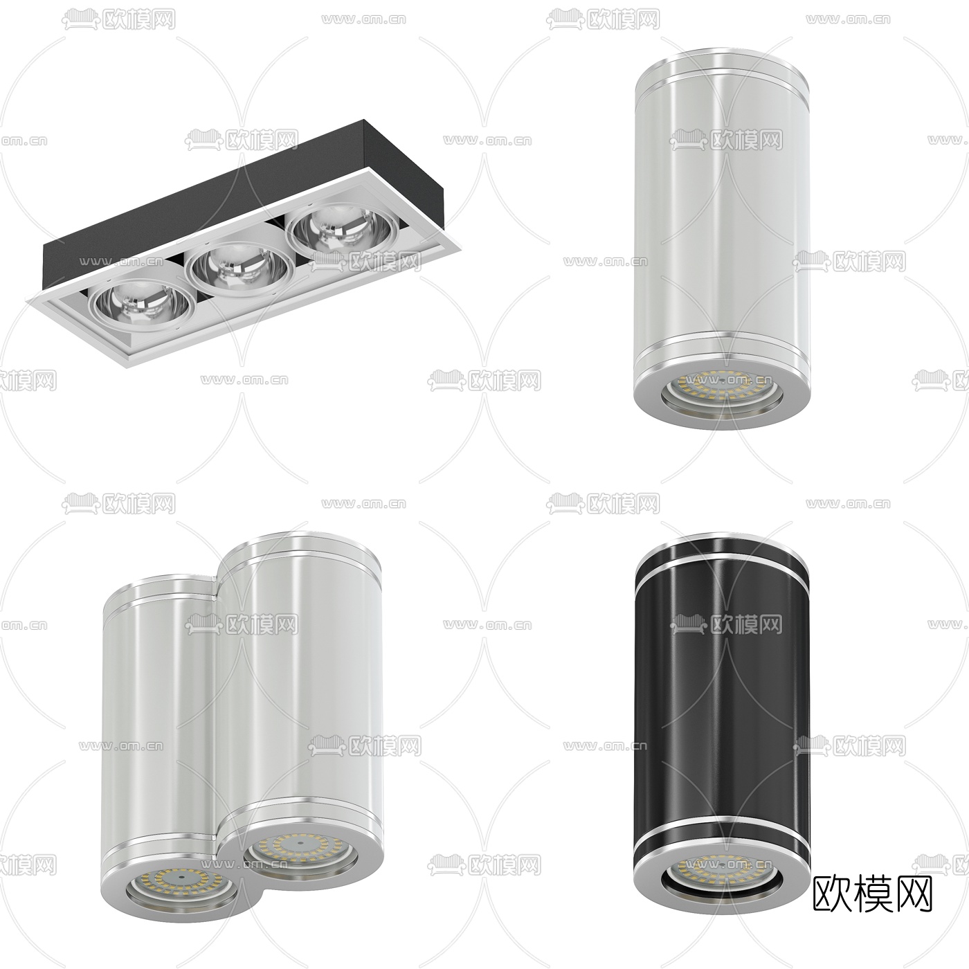 现代筒灯射灯3d模型