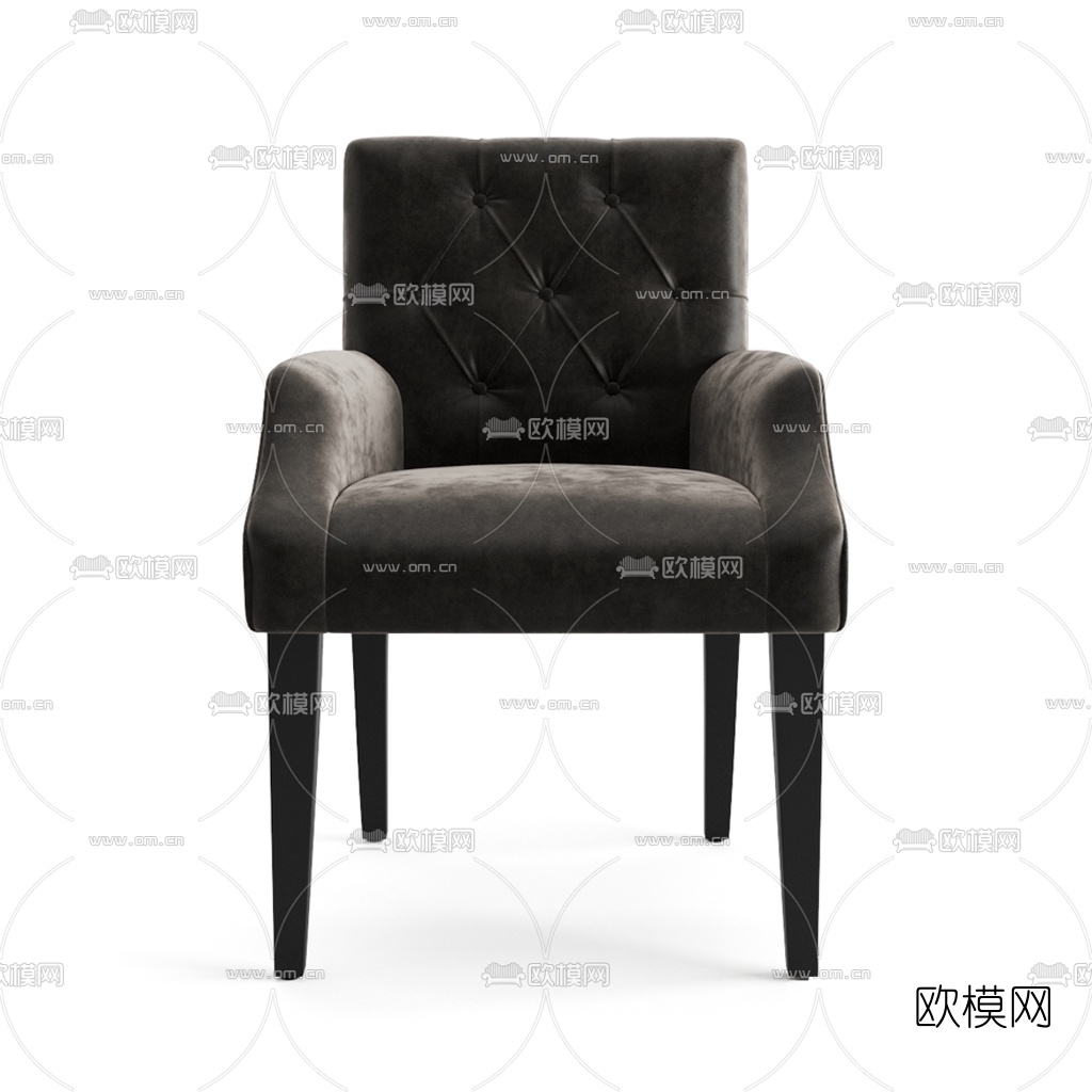 现代布艺休闲椅3d模型下载（渲染图3）