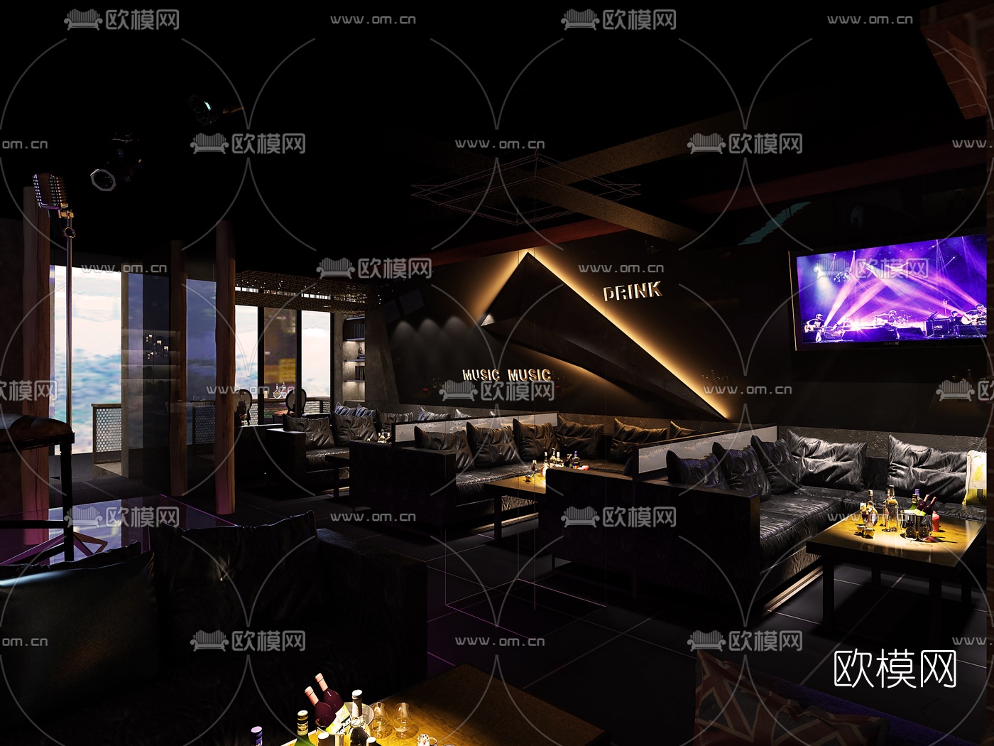 工业风酒吧免费3d模型下载（渲染图6）