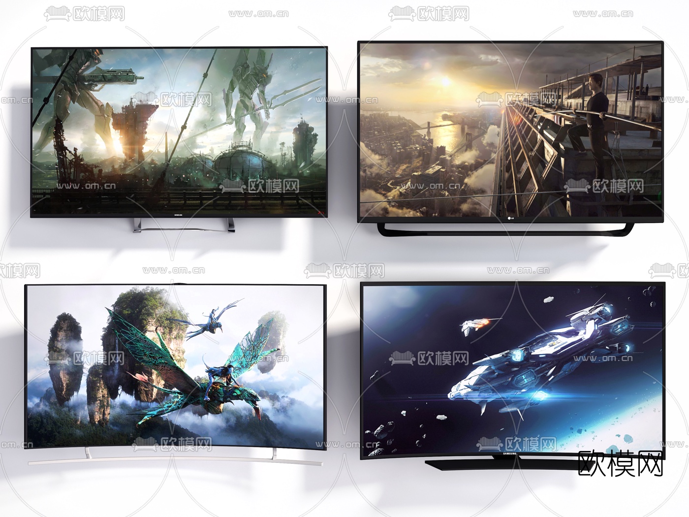 现代数字液晶电视机3d模型